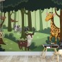 Cartoon Animals in the Forest Wallpaper Mural