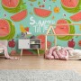Watercolor Watermelon and Summer Fruits Wallpaper Mural