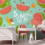 Watercolor Watermelon and Summer Fruits Wallpaper Mural