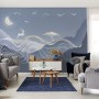 Watercolor Abstract Lines and Horned Deer Wallpaper Mural