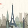 Paris City with Eiffel Tower and Amusement Park Wallpaper Mural
