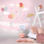 Rabbits with Air Balloon Wallpaper Mural