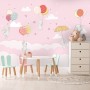 Rabbits with Air Balloon Wallpaper Mural