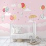 Rabbits with Air Balloon Wallpaper Mural