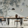 Retro Trees and Birds Wallpaper Mural