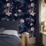 Retro Dark Flowers Wallpaper Mural
