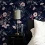 Retro Dark Flowers Wallpaper Mural