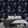 Retro Dark Flowers Wallpaper Mural