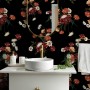 Chinese Red Floral Wallpaper Mural
