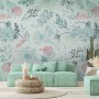 Drawing Leaves Wallpaper Mural