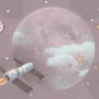 Cartoon Planets and Starry Space Wallpaper Mural