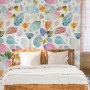 Colorful Leaf Pattern Wallpaper Mural