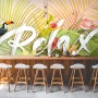 Pink Flamingo with Colorful Tropical Leaves Wallpaper Mural