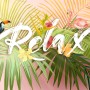 Pink Flamingo with Colorful Tropical Leaves Wallpaper Mural