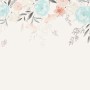 Vintage Soft Blue Vine Flowers Wallpaper Mural
