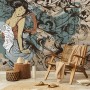 Retro Japanese Artistic Girl Wallpaper Mural