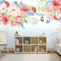 Pink Boho Vine Florals Wallpaper Mural