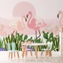 Flamingo with Cactus Wallpaper Mural