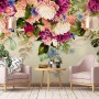 Classical Colorful Vine Flowers Wallpaper Mural
