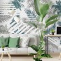 Vintage Tropical Leaf Pattern Wallpaper Mural