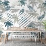 Vintage Tropical Leaf Pattern Wallpaper Mural
