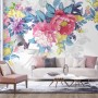 Watercolor Colorful Peony Flowers Wallpaper Mural