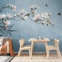 Pink Magnolia Floral Art Wallpaper Mural