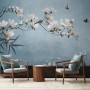 Pink Magnolia Floral Art Wallpaper Mural