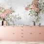 Vintage Pink Flowers Wallpaper Mural