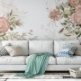 Vintage Pink Flowers Wallpaper Mural