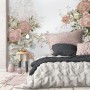 Vintage Pink Flowers Wallpaper Mural