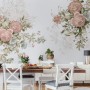 Vintage Pink Flowers Wallpaper Mural