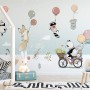 Cartoon Winter with Cute Animal Wallpaper Mural