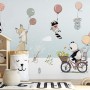 Cartoon Winter with Cute Animal Wallpaper Mural