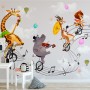Cartoon Animal with Music Note Wallpaper Mural