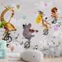 Cartoon Animal with Music Note Wallpaper Mural