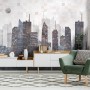 Vintage Geometric City Wallpaper Mural