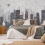 Vintage Geometric City Wallpaper Mural