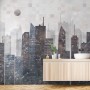 Vintage Geometric City Wallpaper Mural