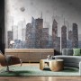 Vintage Geometric City Wallpaper Mural