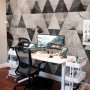 Geometric Dark Trigon Pattern Wallpaper Mural