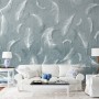 Vintage White Feather Pattern Wallpaper Mural