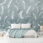 Vintage White Feather Pattern Wallpaper Mural