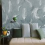 Vintage White Feather Pattern Wallpaper Mural