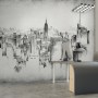 Monochrome Charcoal City Wallpaper Mural