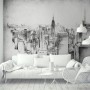 Monochrome Charcoal City Wallpaper Mural