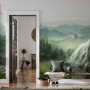 Waterfall with Misty Green Forest Landscape Wallpaper Mural