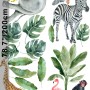 Kids Tropical Safari Animals Set Wall Decal Sticker