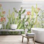 Watercolor Desert Floral and Cactus Wallpaper Mural