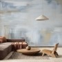 Soft Turquoise Brush Wallpaper Mural